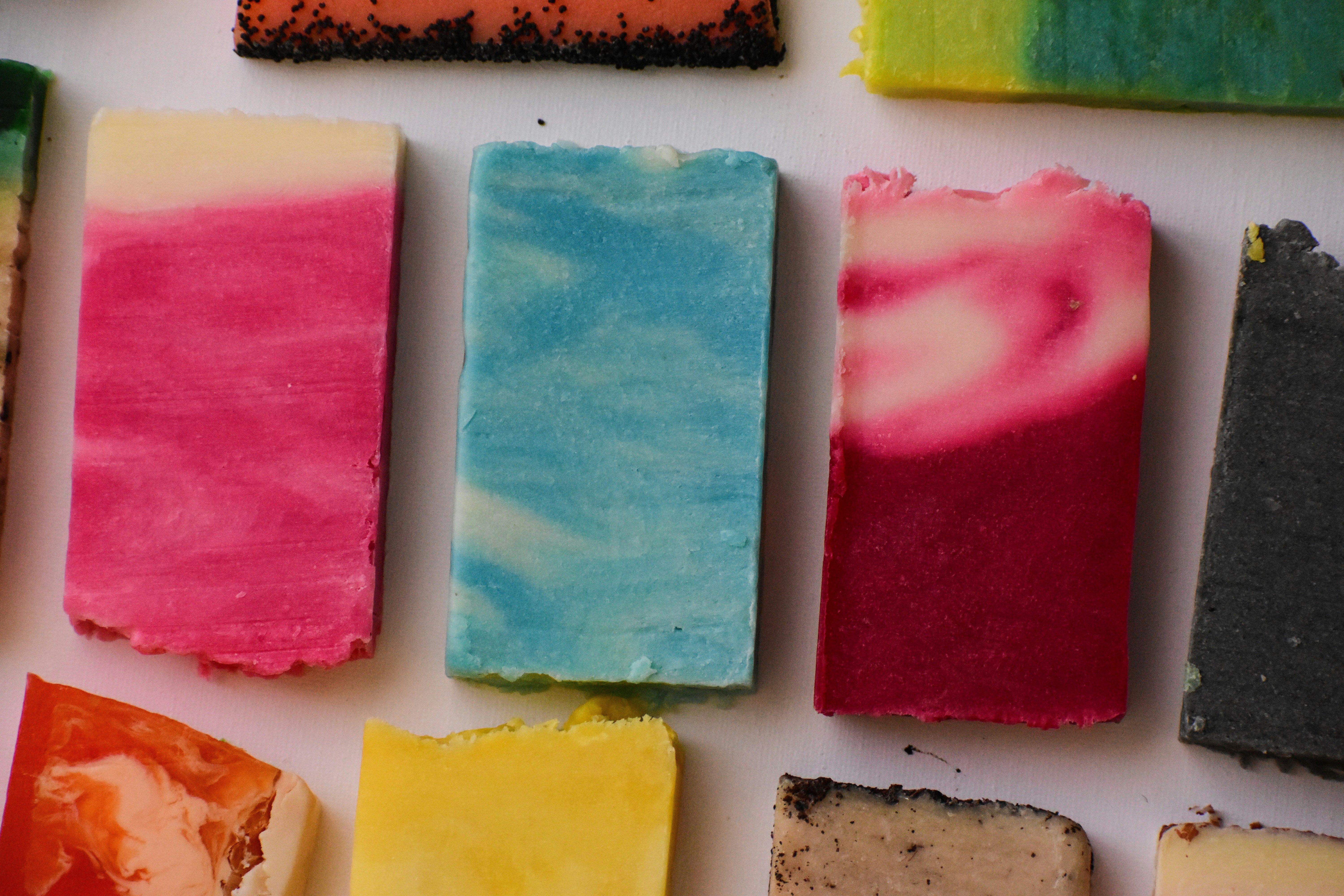 Cream and marble coloured handmade soap bars